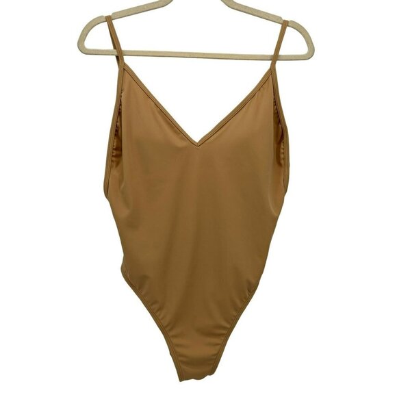 NWD PacSun L.A. Hearts Nude 1-Piece V-Neck Bodysuit Womens Large - Picture 1 of 6